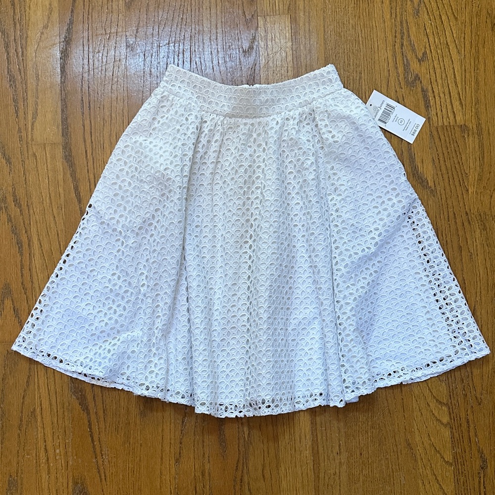 Lauren James White Eyelet A-Line Skirt
